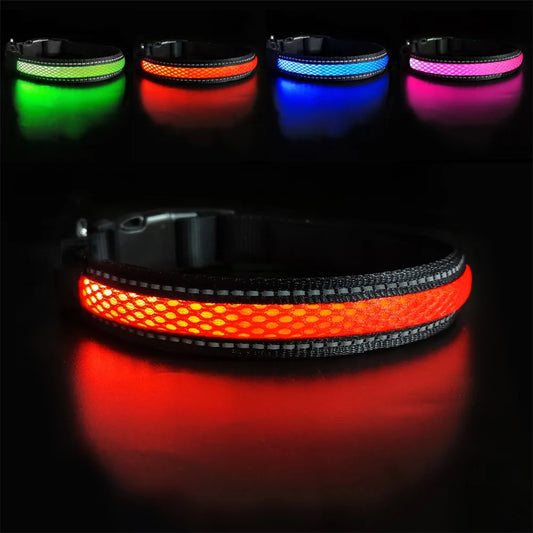 Dog Collar Products Safety Stylish Flashing Glow Necklace Waterproof - Bark & Meow Emporium