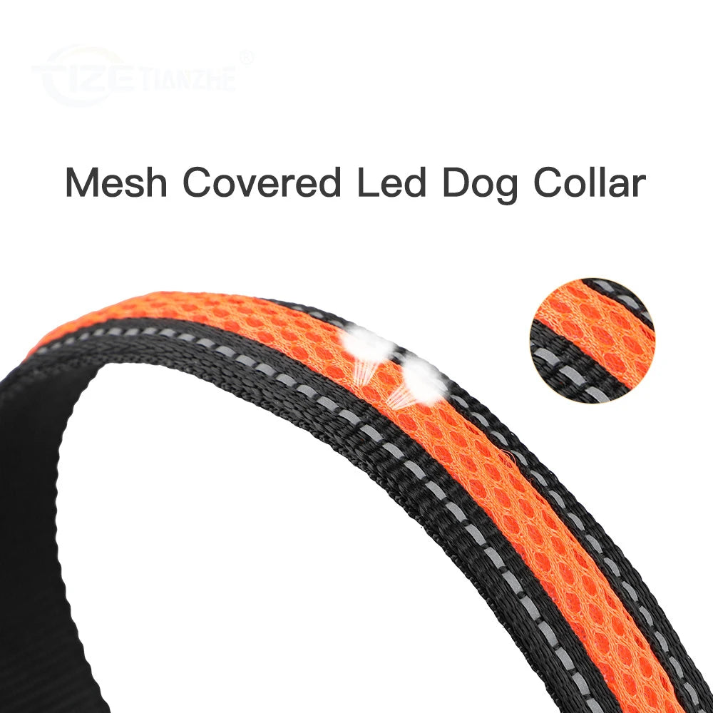 Flash Night Safety LED Glow Waterproof Dog Harness Collars - Bark & Meow Emporium