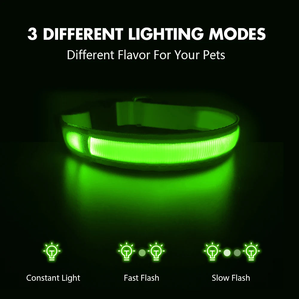 Pet Luminous Flashing Necklace Led Collars - Bark & Meow Emporium