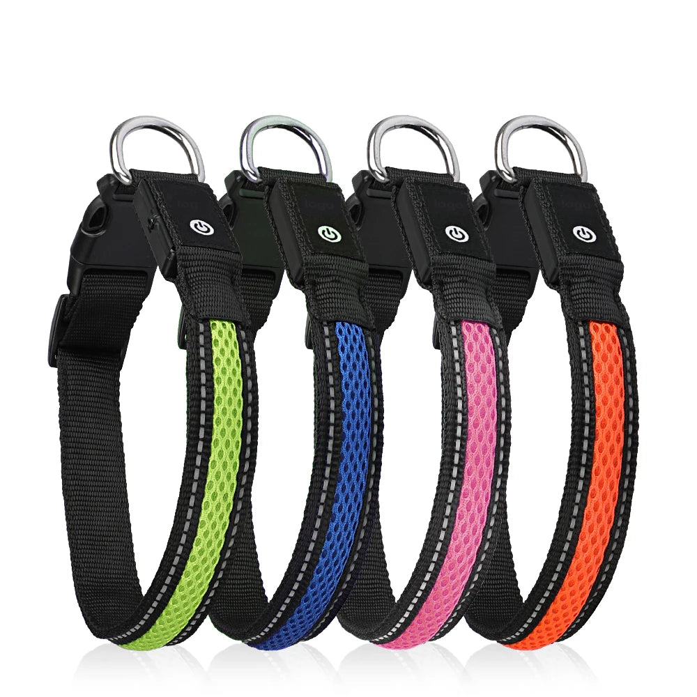 Flash Night Safety LED Glow Waterproof Dog Harness Collars - Bark & Meow Emporium