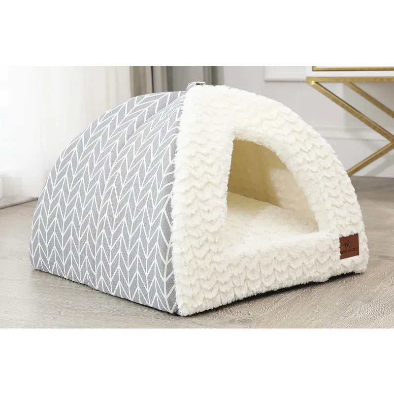 Tent Bed for Indoor Cat Machine Washable,Removable Cushion Cover - Bark & Meow Emporium