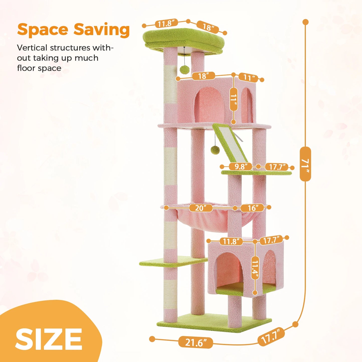 Multi-level Cat Tree House Furniture with 2 Big Condo Pad Bed - Bark & Meow Emporium