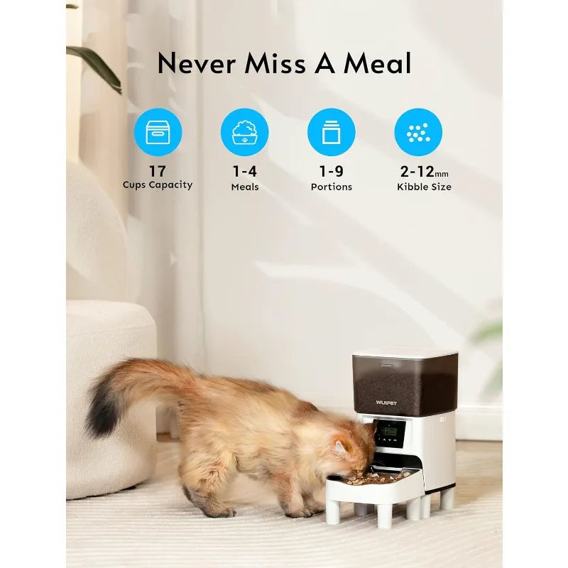 Elevated Automatic Feeders - 17 Cups Auto  Dry Food Dispenser for cats and dogs