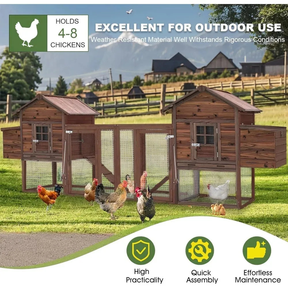 Large Wooden Outdoor Chicken Coop - Bark & Meow Emporium