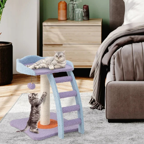 Purple Climbing Post Large Cat Tower Toy - Bark & Meow Emporium