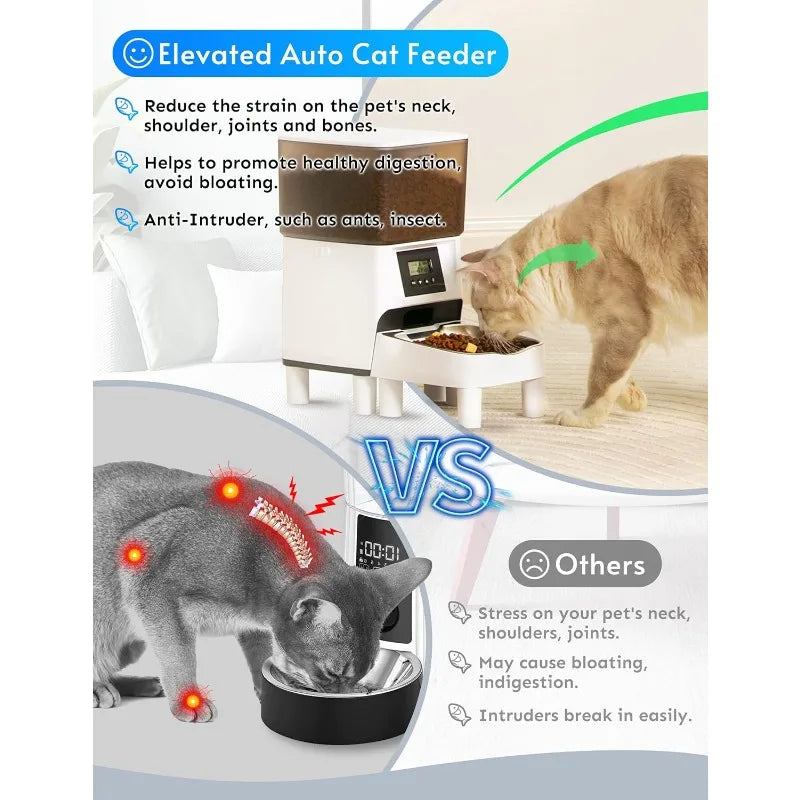 Elevated Automatic Feeders - 17 Cups Auto  Dry Food Dispenser for cats and dogs