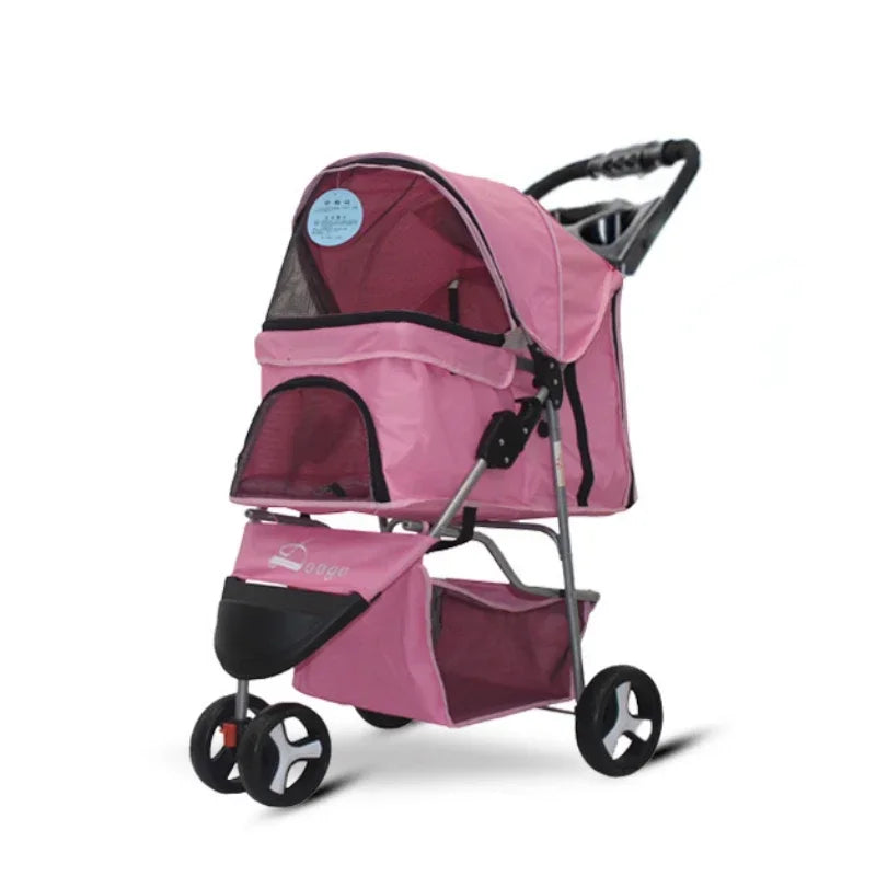 Three Wheeled Pet Stroller Foldable Small and Medium-sized