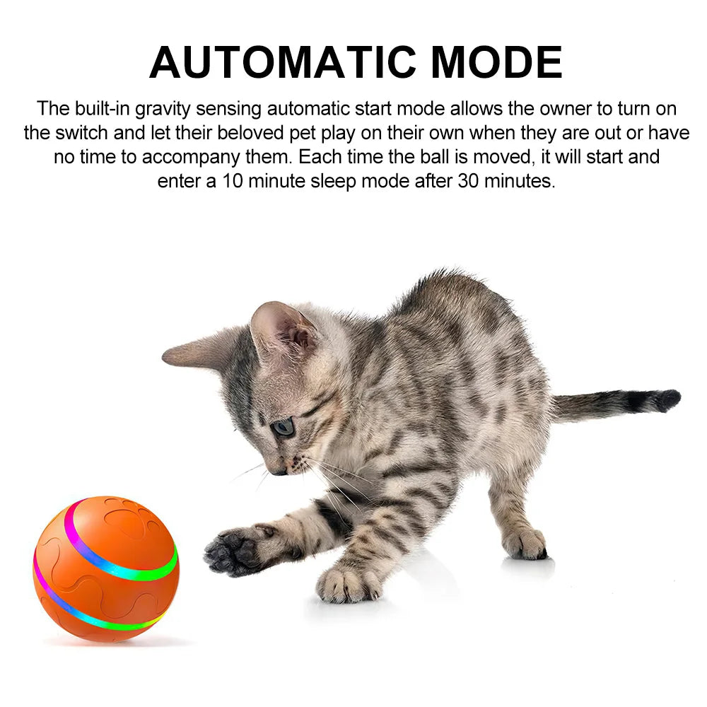 Dog Toys Smart Electric Ball Remote Control Flashing Rolling Jumping Rotating - Bark & Meow Emporium