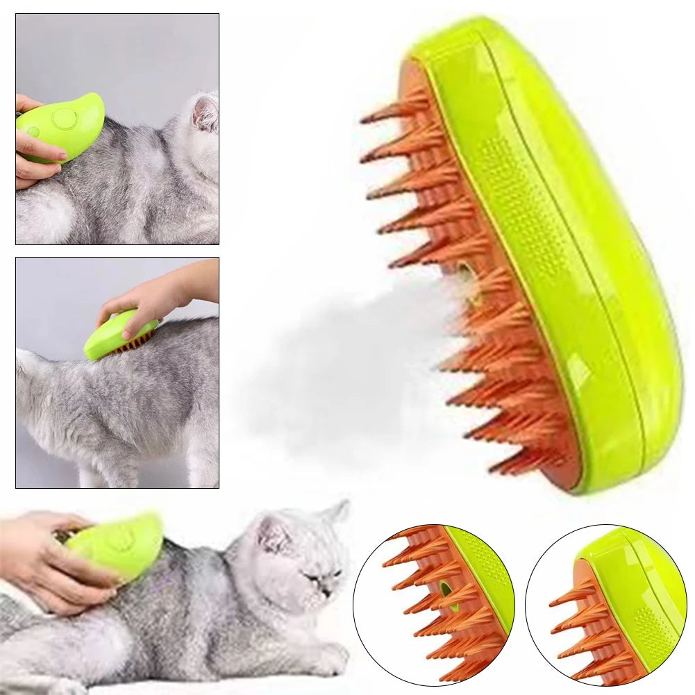 3 in 1 Self Cleaning Steam Pet Brush for Massage Hair Remover - Bark & Meow Emporium