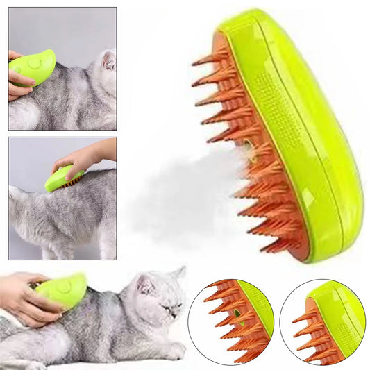 3 in 1 Self Cleaning Steam Pet Brush for Massage Hair Remover - Bark & Meow Emporium