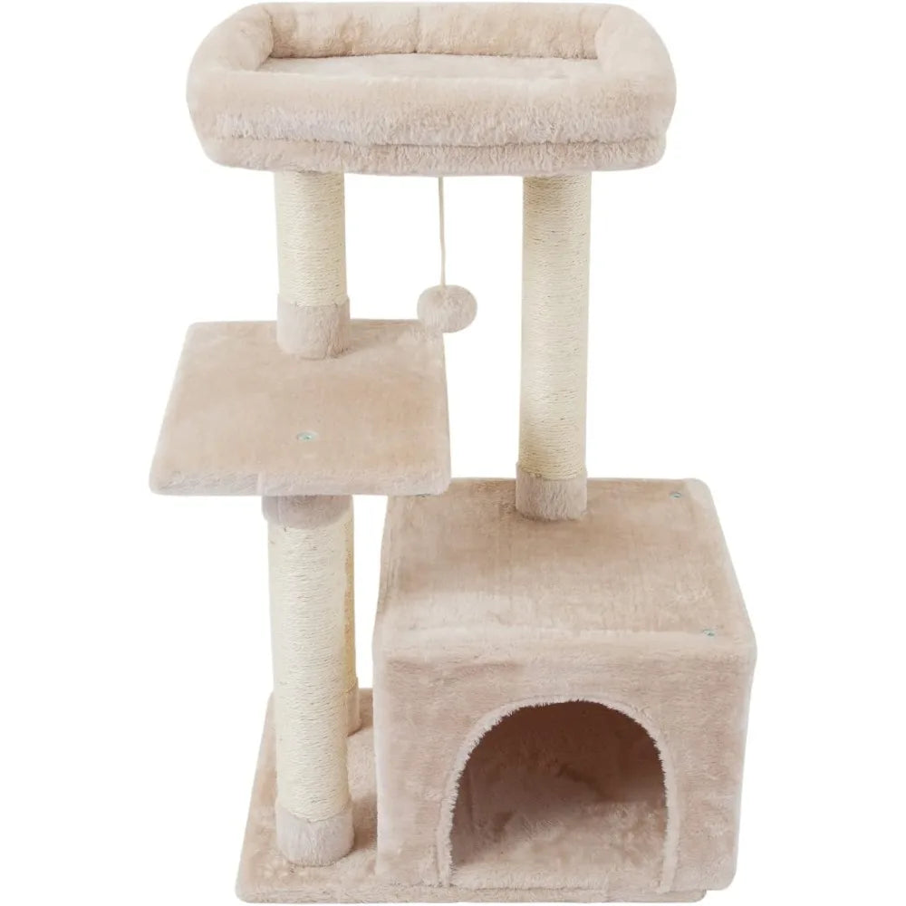 Cute  Cat Tree Tower  with Scratching Posts - Bark & Meow Emporium