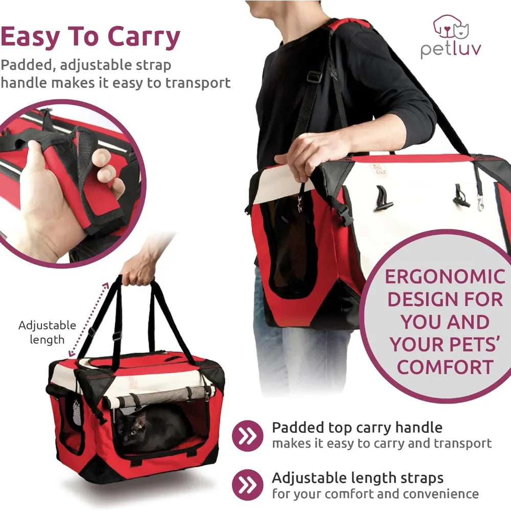Cat Carrier Soft Sided Foldable - Bark & Meow Emporium