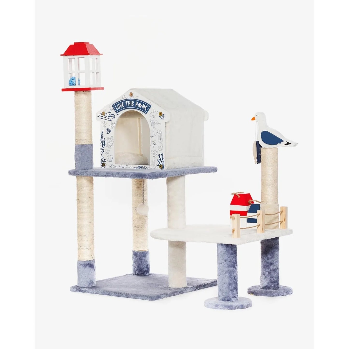 Novelty House Seagull Buoy Collapsible Cat Tree Tower - Bark & Meow Emporium