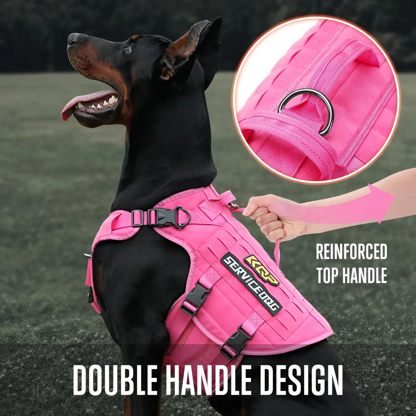 Tactical Dog Harness Reflective Pet Walking Hiking Training - Bark & Meow Emporium