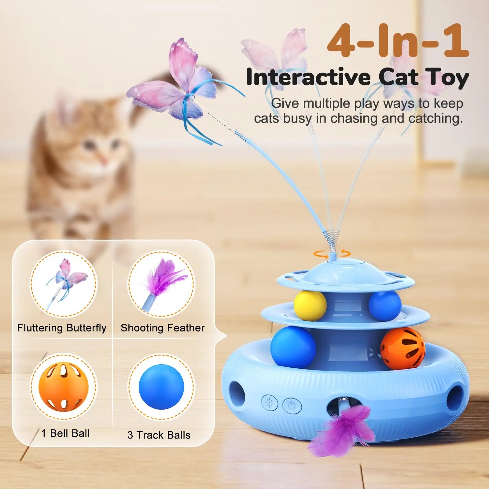 Smart Standby Rechargeable 4-in-1 Cat Toys - Bark & Meow Emporium