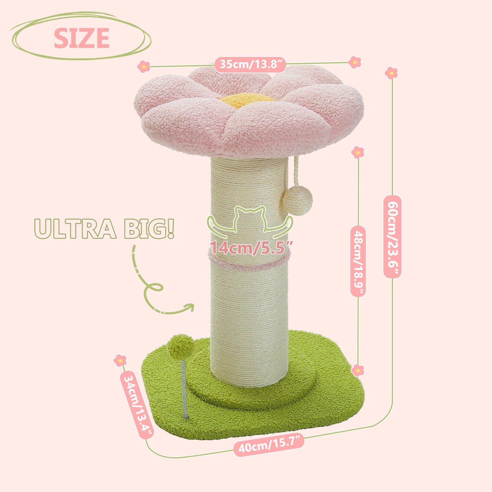 Small Cat Tree Flower  Scratching Post - Bark & Meow Emporium