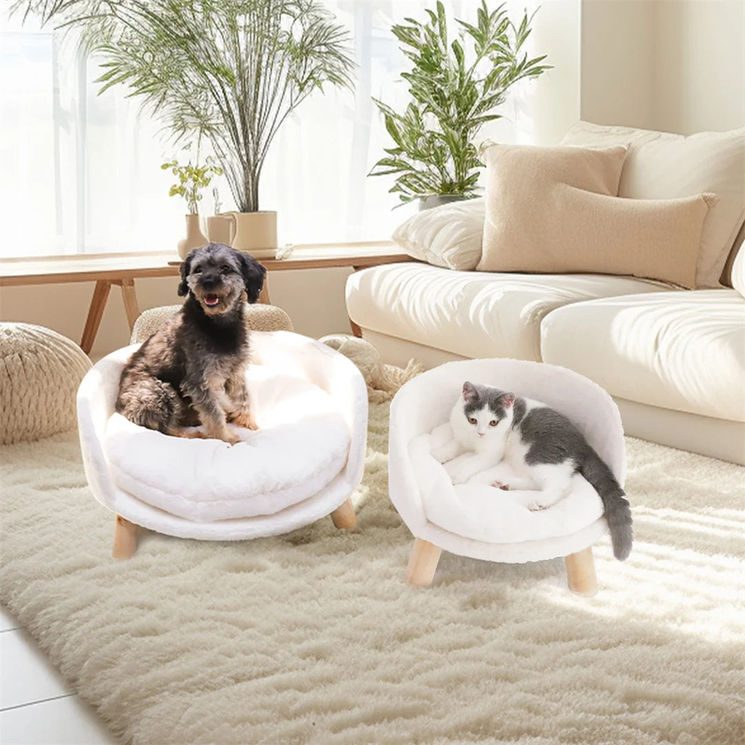 Luxury Pet Bed Soft Warm Plush Fabric Nesting Chair - Bark & Meow Emporium