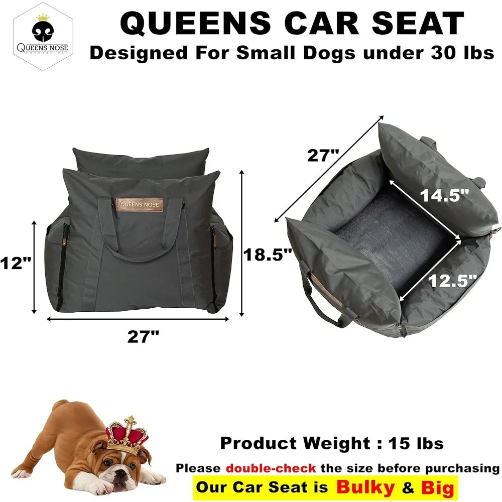 Front & Back Protection Booster Seat With 2 Adjustable Leashes for Dog