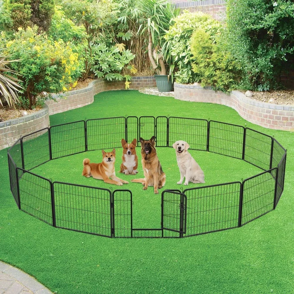 Black Pets Dogs Playpen for Large Dog House for Outdoor - Bark & Meow Emporium