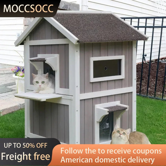 Weatherproof Outdoor Cat House - Bark & Meow Emporium