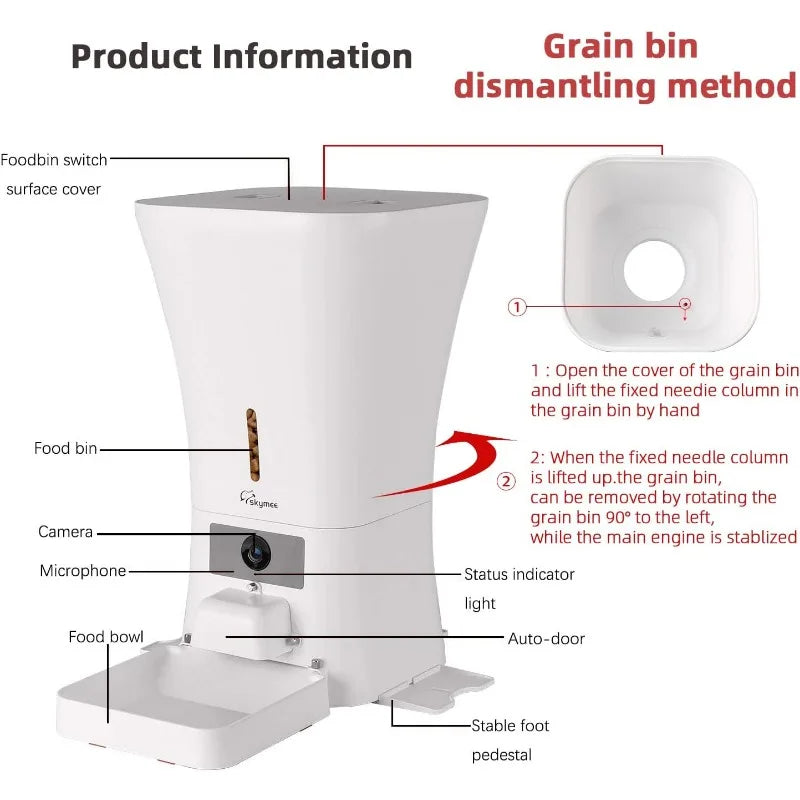 Smart Automatic Pets Feeder with Camera,