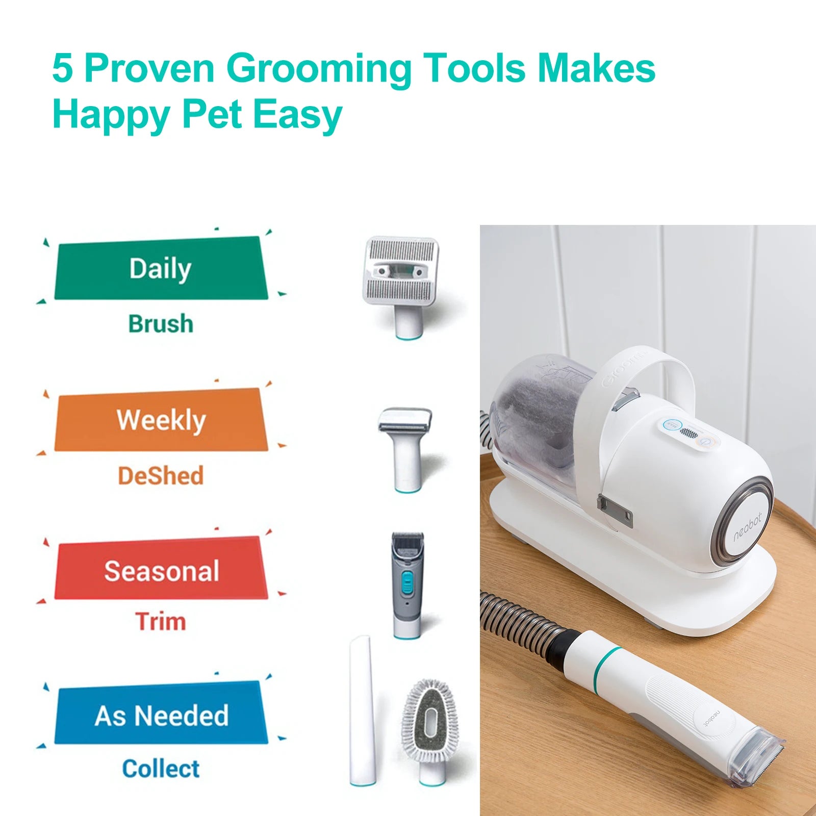 5 in 1 Multifunctional Grooming Kit  and Vacuum - Bark & Meow Emporium