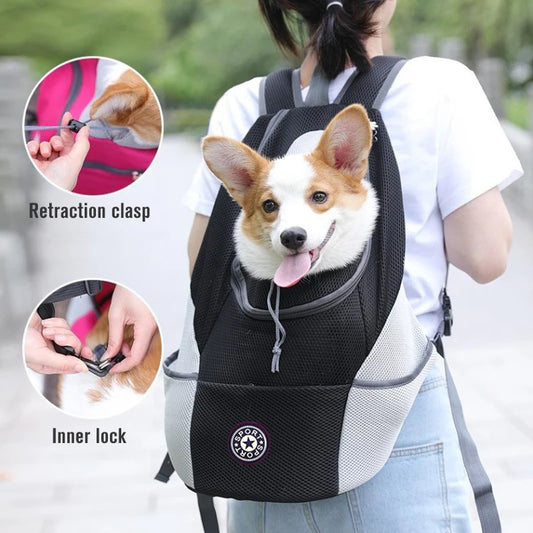 Pet Dog Carrier Bag Carrier For Dogs Backpack Out Double Shoulder Portable Travel Backpack Outdoor Dog Carrier Bag Travel Set - Bark & Meow Emporium