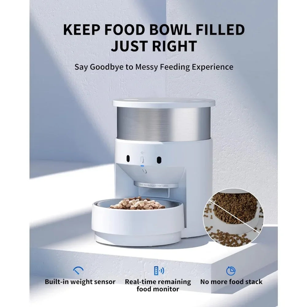 Automatic Stainless Steel with App control Dogs Cats Feeder - Bark & Meow Emporium