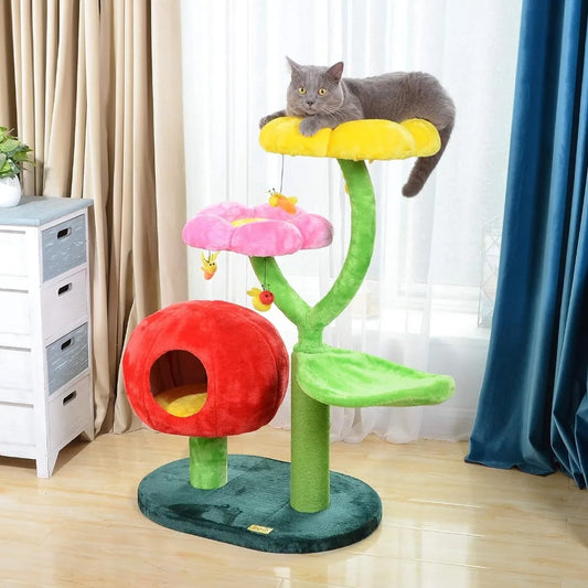 Cat beds and Furniture  to Lounge in with Cute Bees Flowers - Bark & Meow Emporium