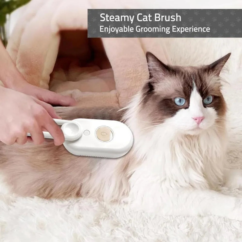 Mist Steam  Brush for Pet Hair 3-IN-1 Grooming Comb