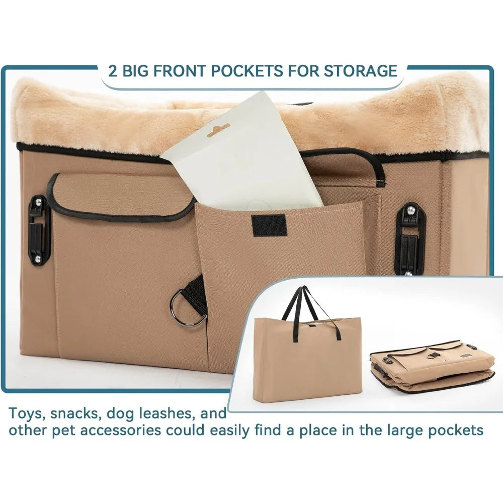 Booster Seat for Medium Dogs or 2 Small Dogs With Buckles - Bark & Meow Emporium