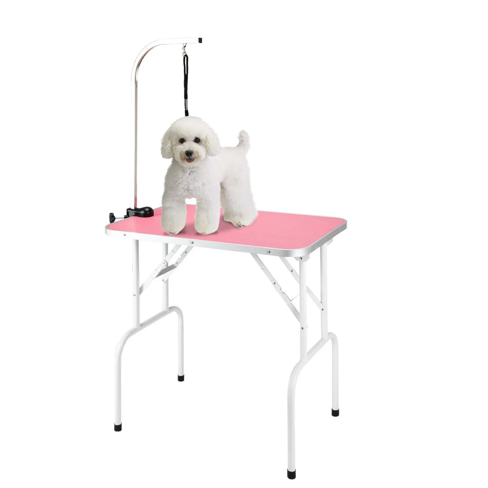 32" Foldable Pet Grooming Table Steel Frame with Adjustable Arm - Bark & Meow Emporium