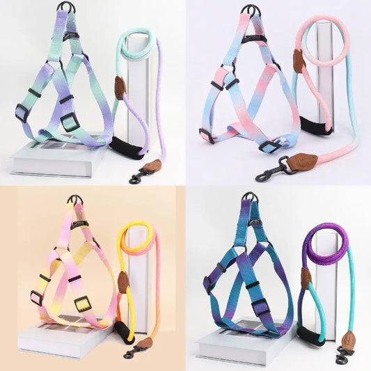 New Comfortable and Stylish Vibrant Pet Harness Set with Leash - Bark & Meow Emporium