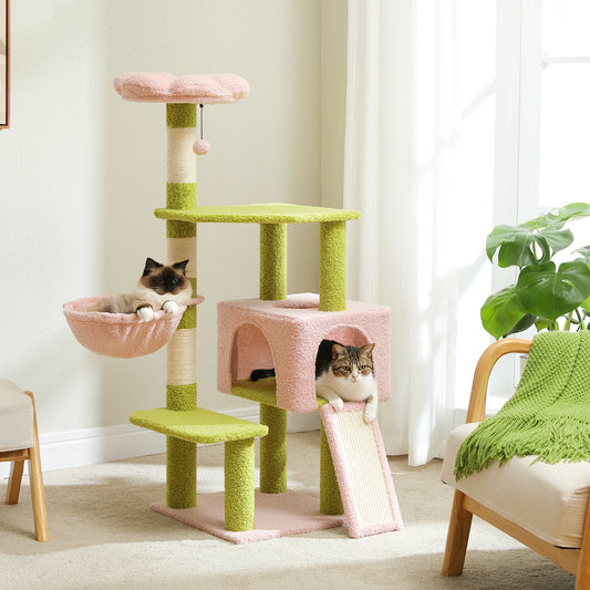 Flower Cat Tower with Sisal Covered Scratching Posts - Bark & Meow Emporium