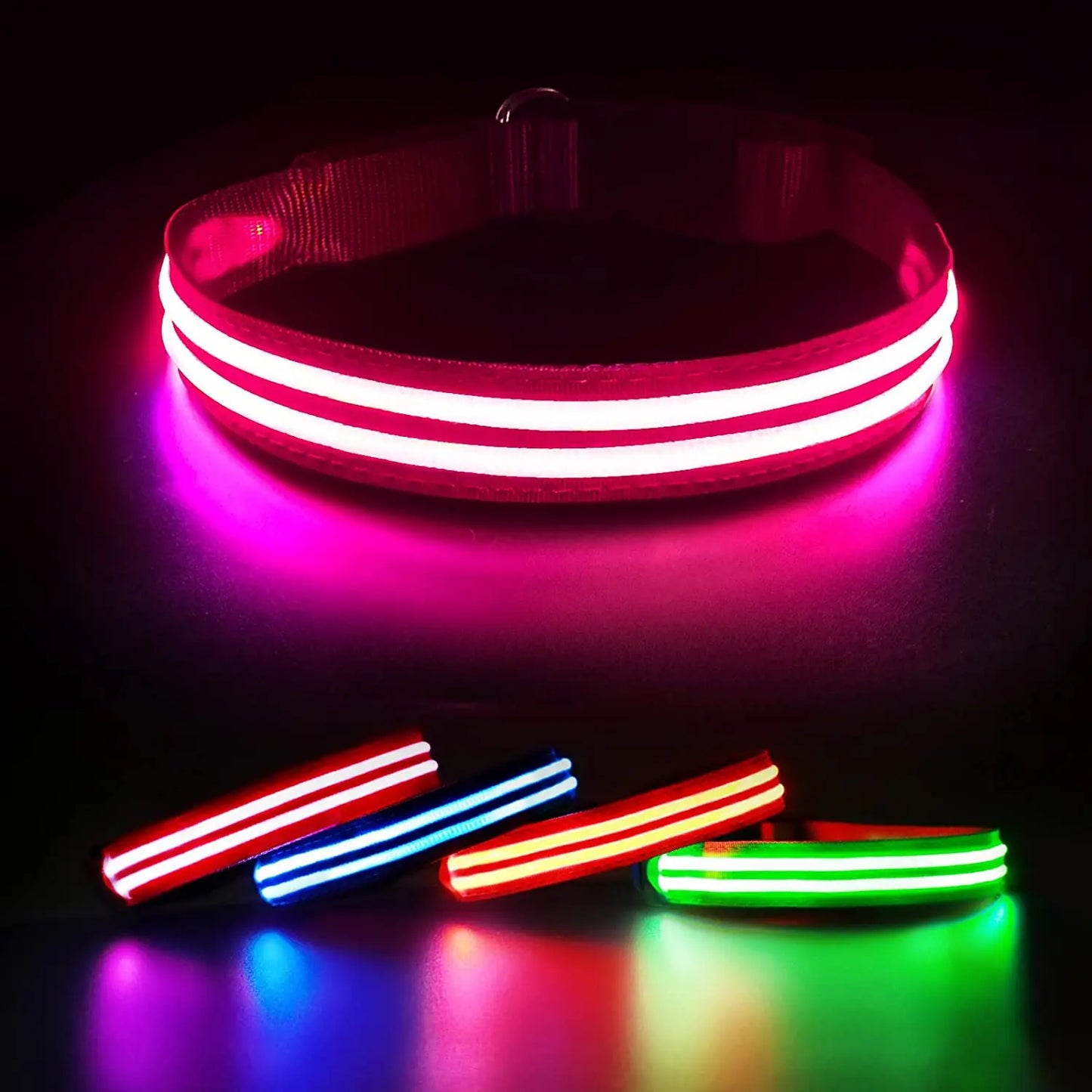 Rechargeable Dog Collar 100% Waterproof Glow in the Dark - Bark & Meow Emporium