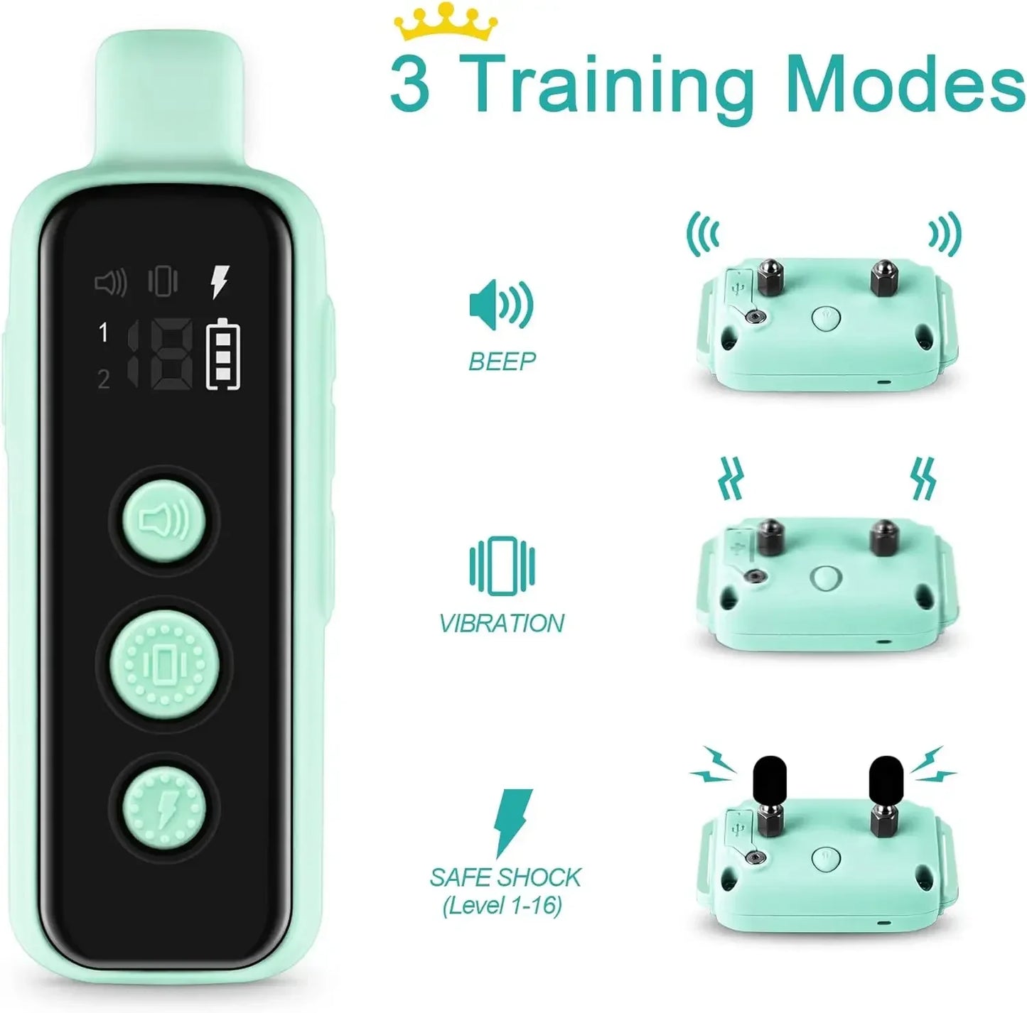 Waterproof Rechargeable Dog Electric Training Collar with Remote for Small Medium Large - Bark & Meow Emporium