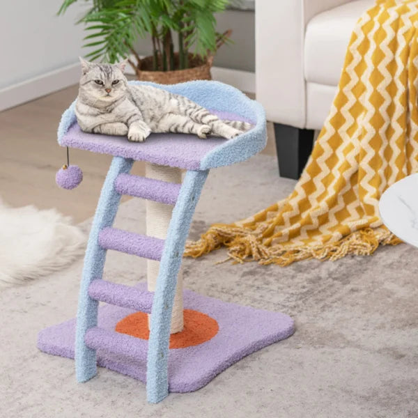 Purple Climbing Post Large Cat Tower Toy - Bark & Meow Emporium