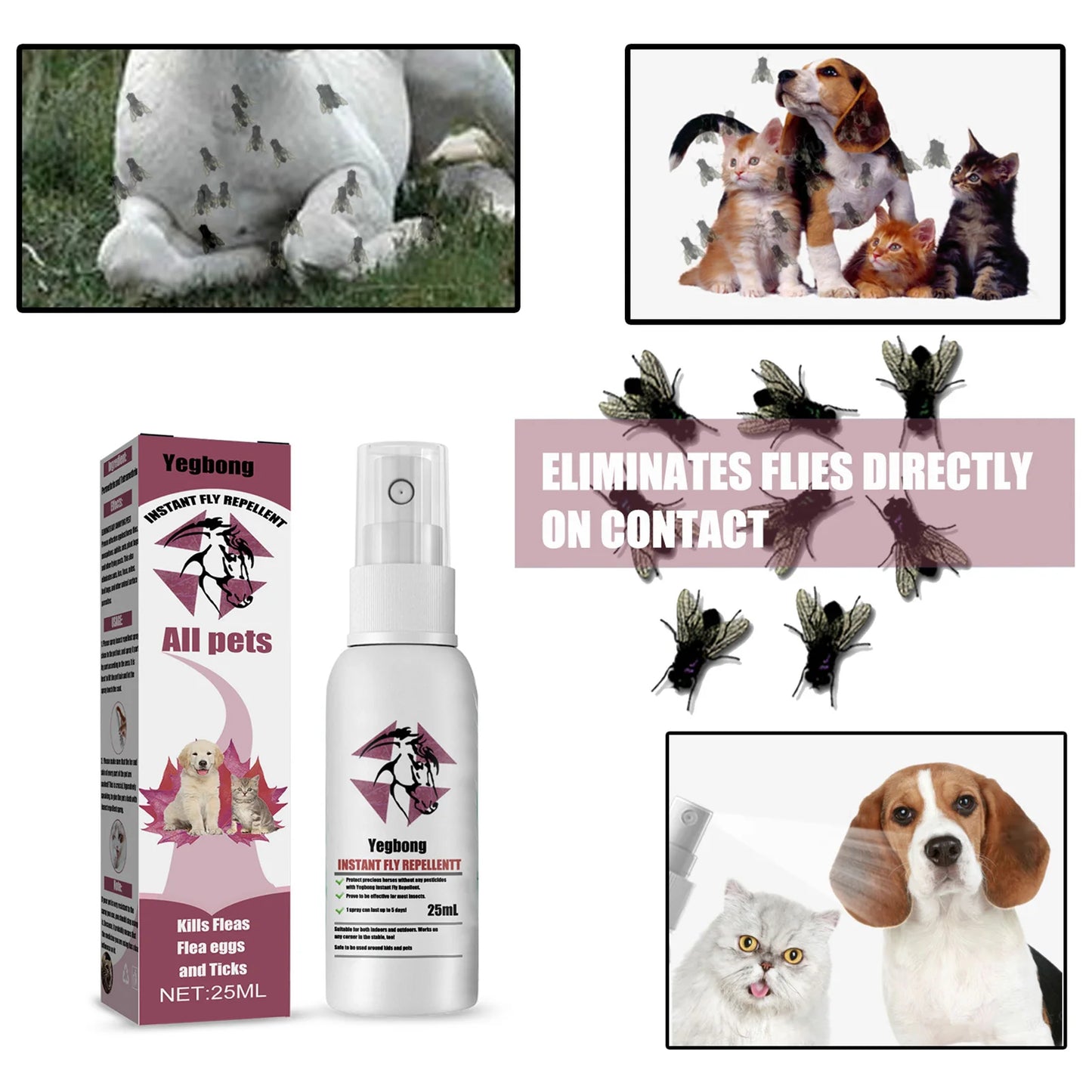 Fleas Tick And Mosquitoes Spray For Dogs Cats