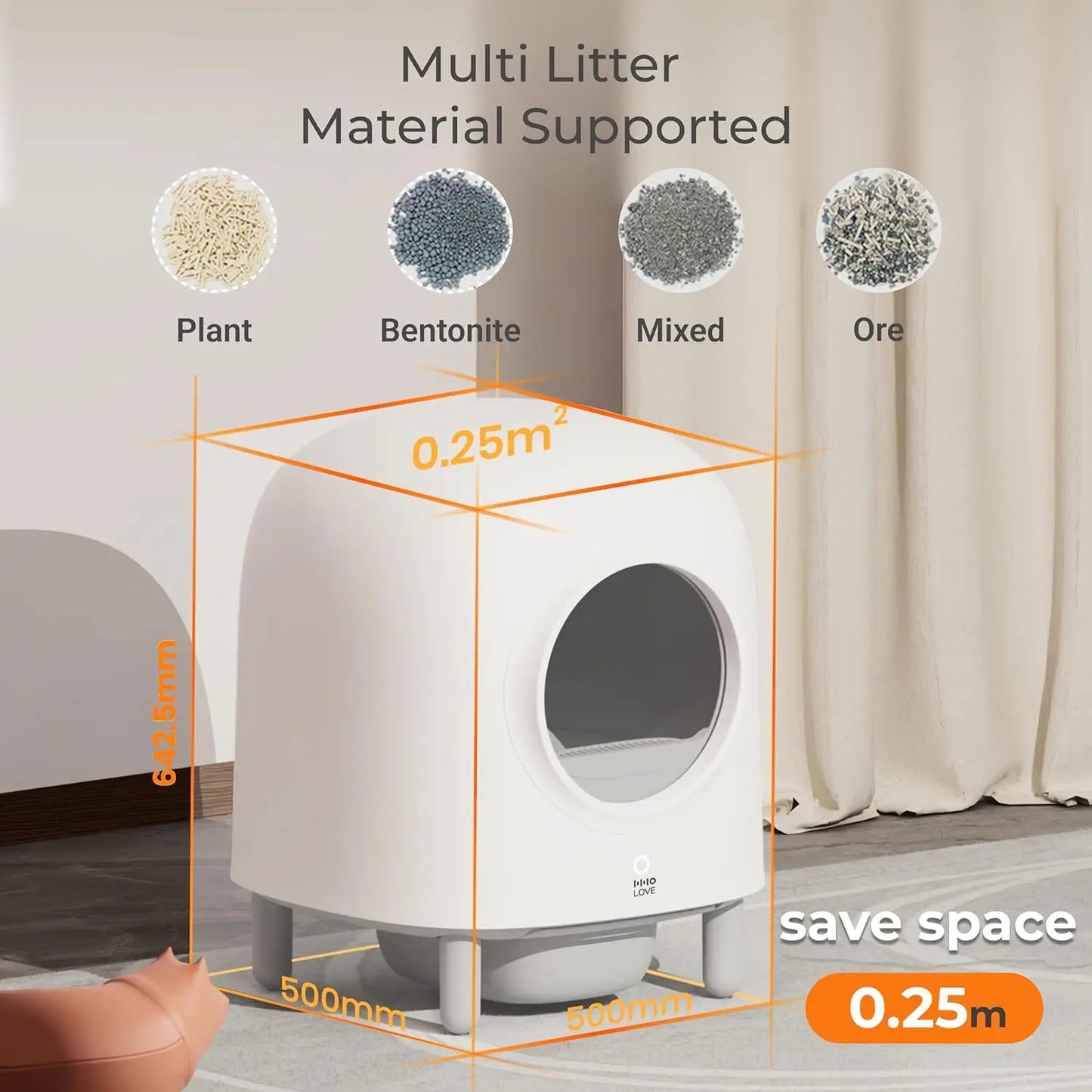 Self Cleaning Automatic Cat Litter Box with APP Remote