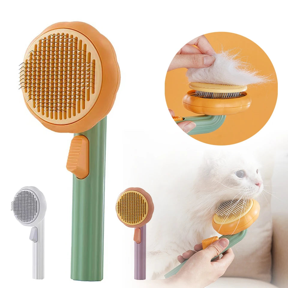 Cat Dog Brush Self Cleaning Slicker Brush  Accessories - Bark & Meow Emporium