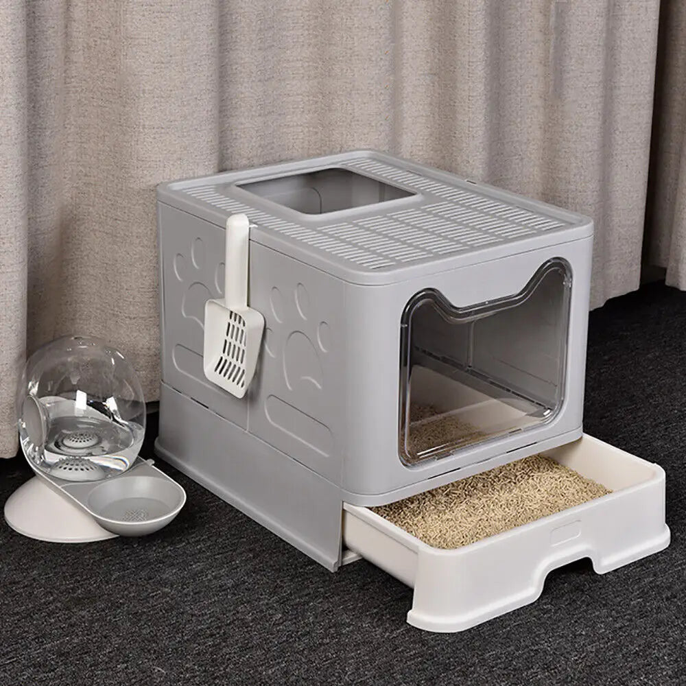 XXLLarge Space Foldable Cat Litter Box - Bark & Meow Emporium