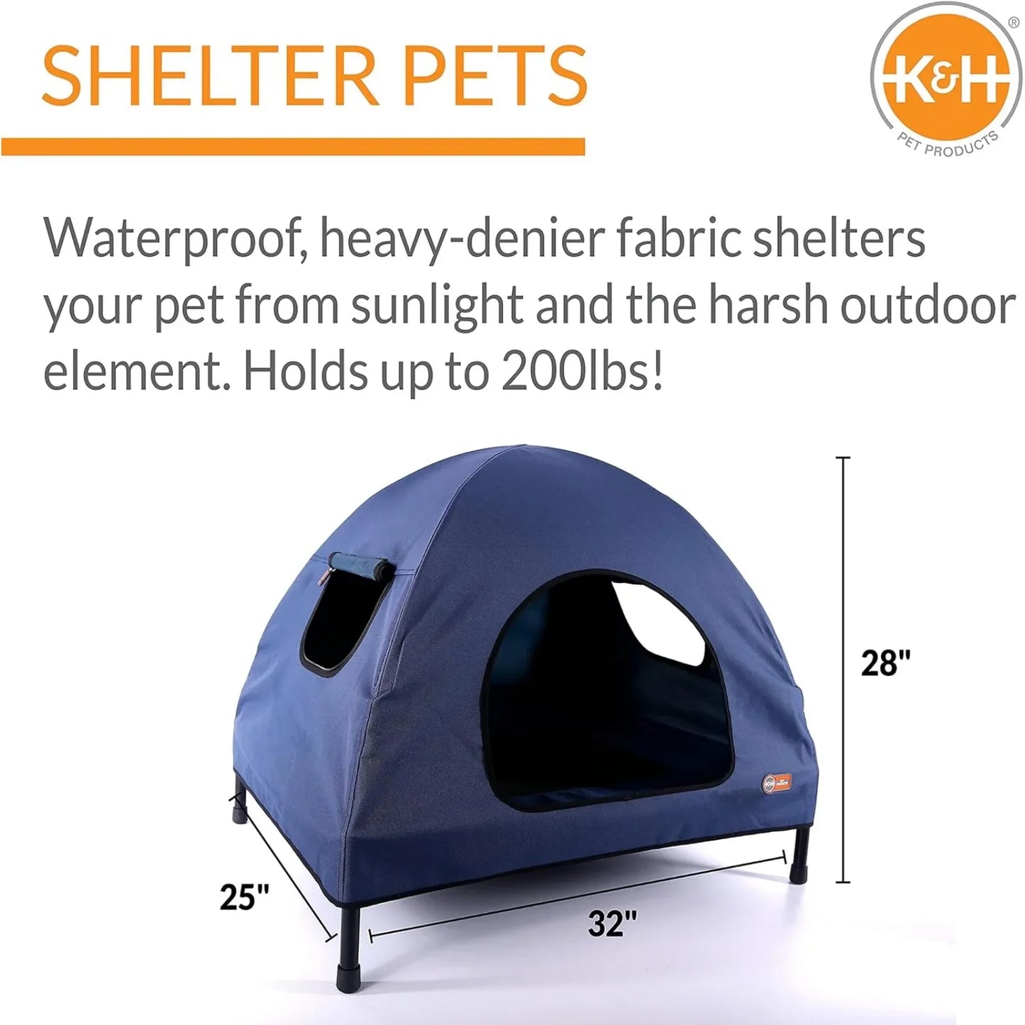 Original Pet Cot Tent, Portable Dog House, Dog Shade & Weather Shelter, Elevated - Bark & Meow Emporium