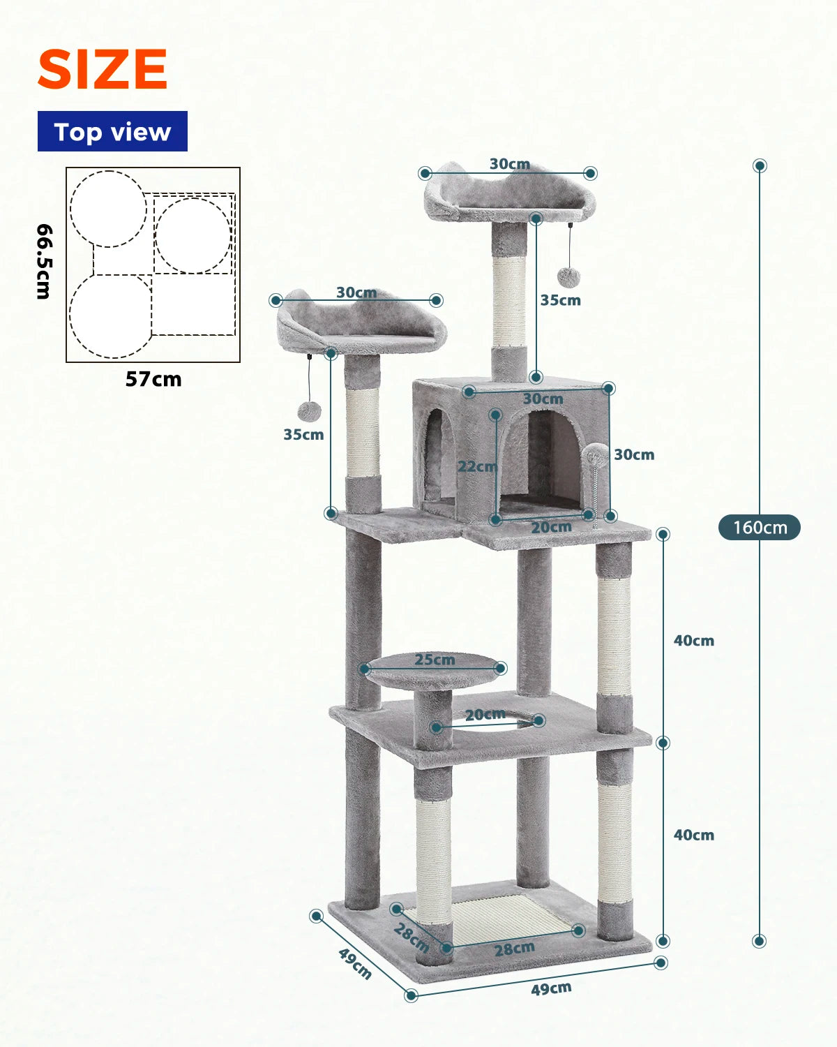 Multi-Level Cat Tree Tower Scratching Post for Indoor - Bark & Meow Emporium