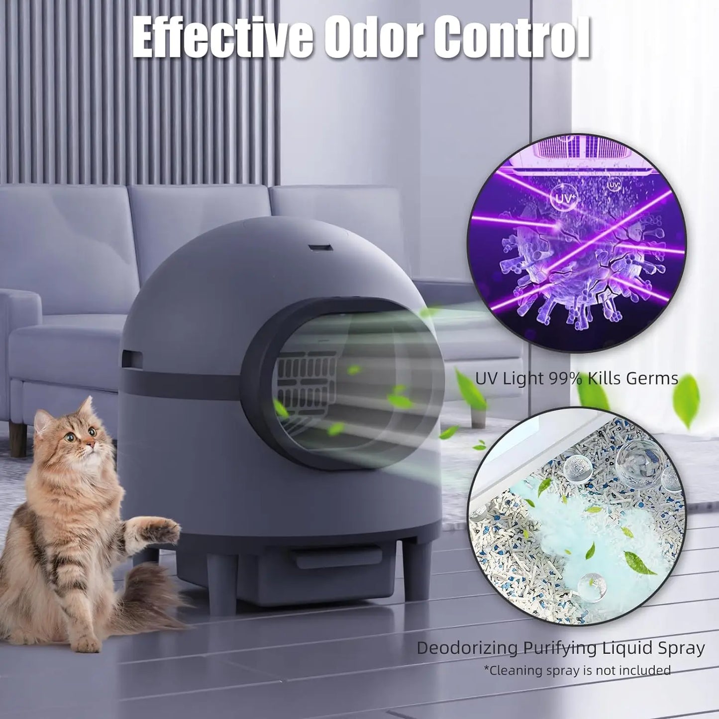 Automatic Cat Litter Box Self Cleaning for Multiple Cats