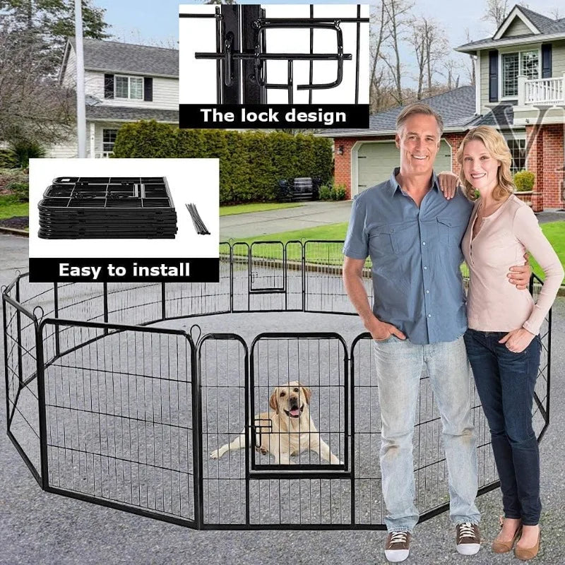 Best Pet Playpen  Fence 40 inch Height 16 Panels for Outdoor Exercise