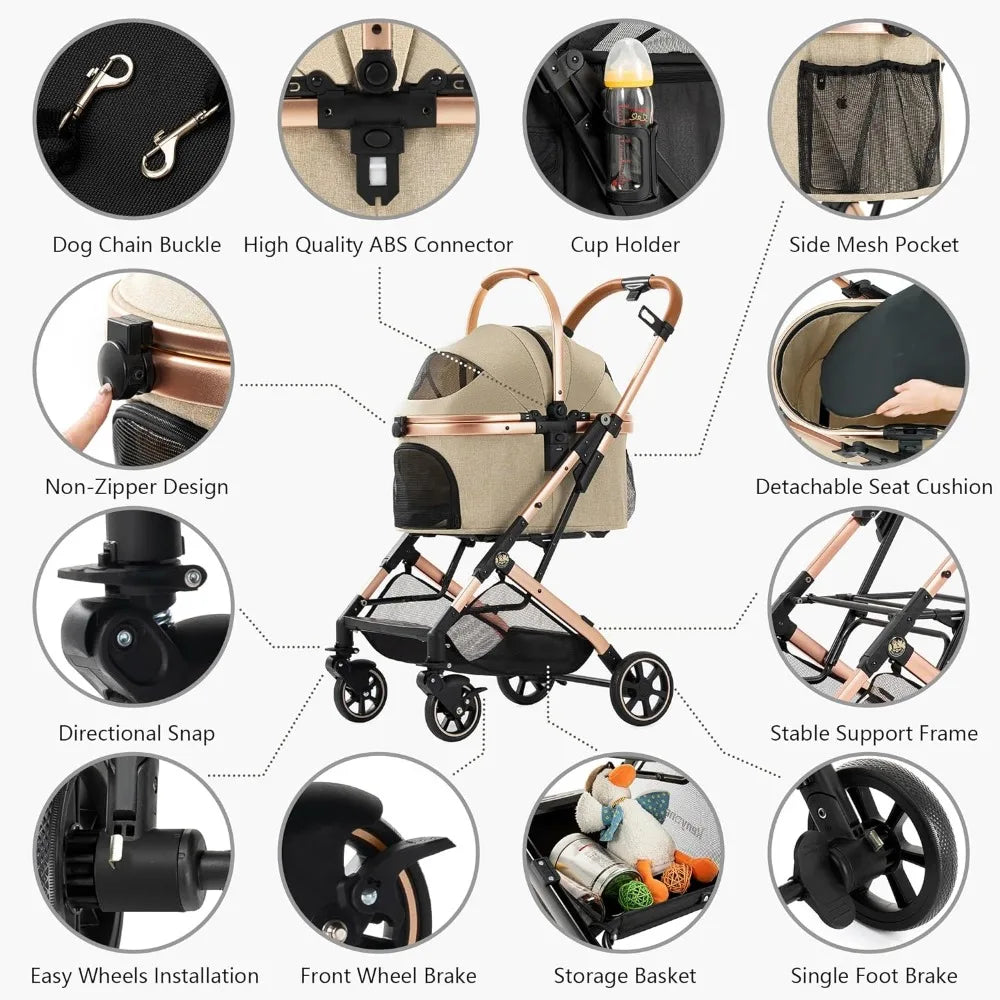 Detachable Carrier Pet Strollers 2