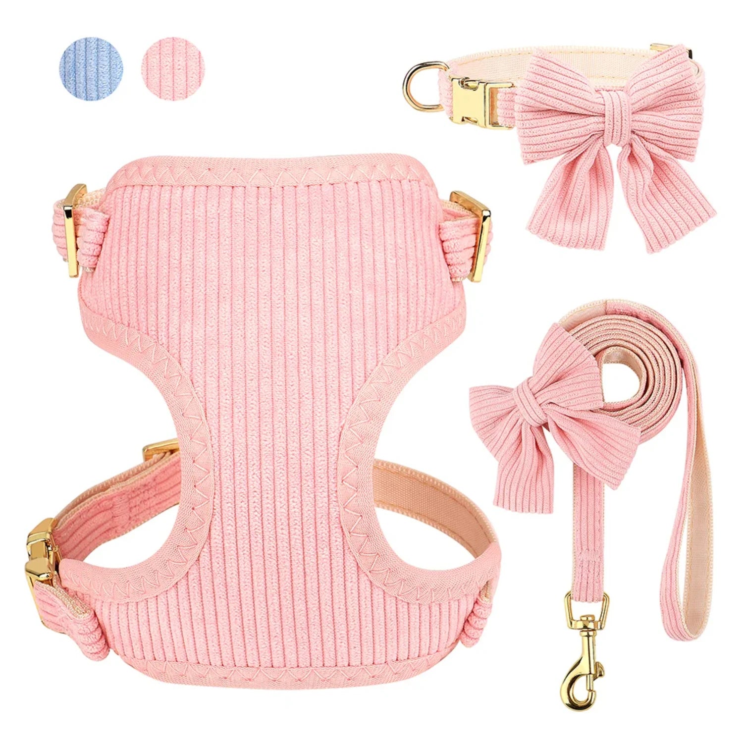 New Adorable Pink Bowtie Dog Collar Leash Set - Bark & Meow Emporium