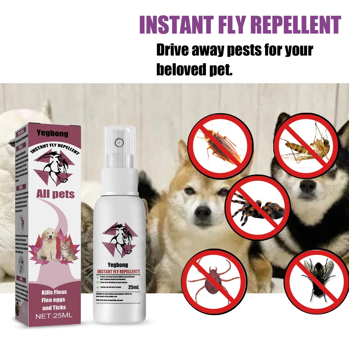 Fleas Tick And Mosquitoes Spray For Dogs Cats
