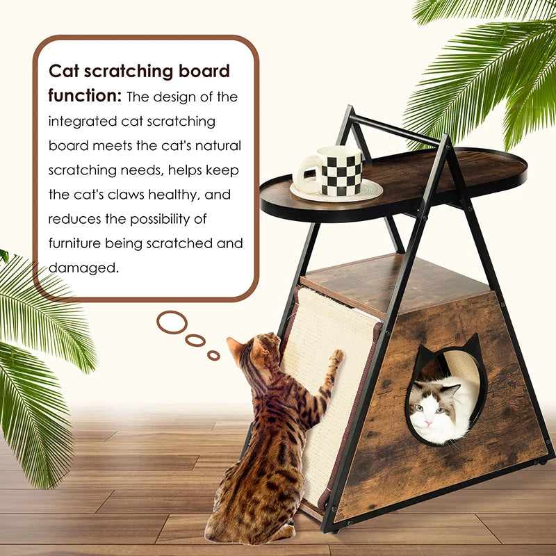 Multipurpose  Cat Furniture Cat Hidden Condo with End Table - Bark & Meow Emporium