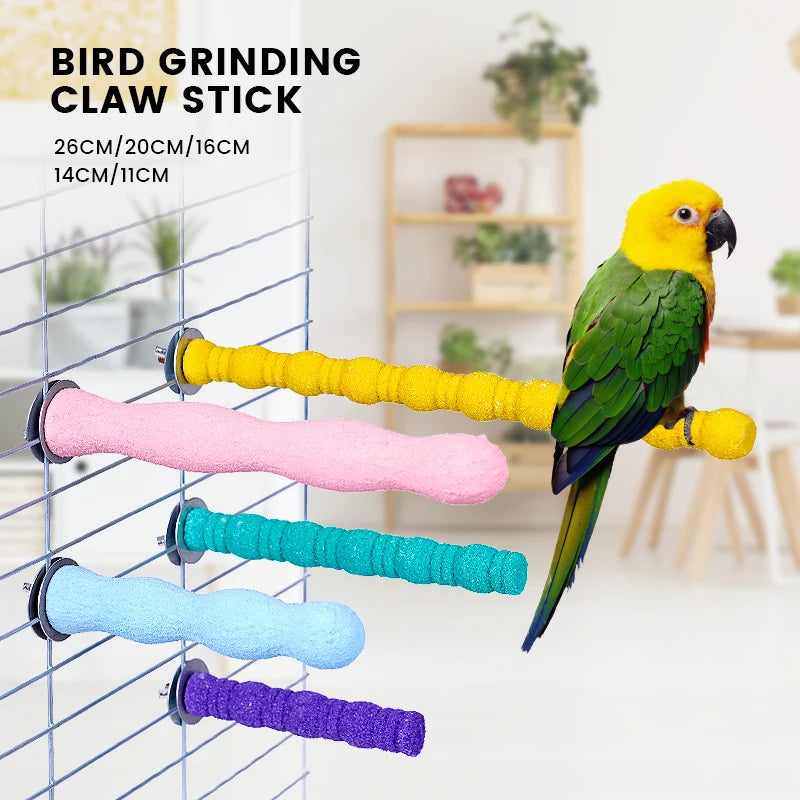 Pet Parrot Claw Grinding Stick Wooden Stick Bird Perching Sand - Bark & Meow Emporium